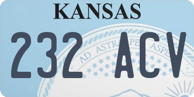 KS license plate 232ACV