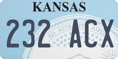 KS license plate 232ACX
