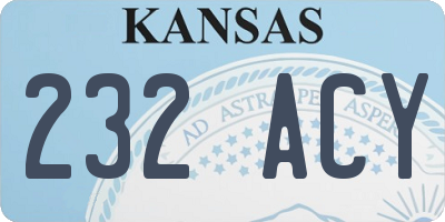 KS license plate 232ACY