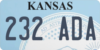 KS license plate 232ADA