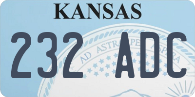 KS license plate 232ADC