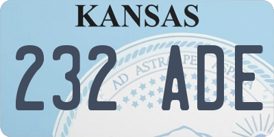 KS license plate 232ADE