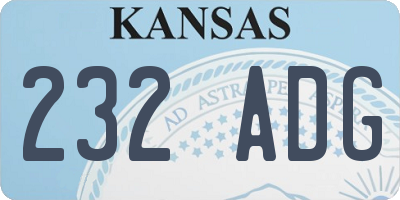 KS license plate 232ADG