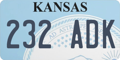 KS license plate 232ADK
