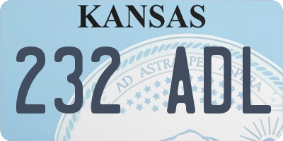 KS license plate 232ADL