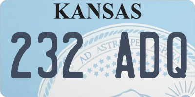 KS license plate 232ADQ
