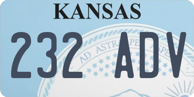 KS license plate 232ADV