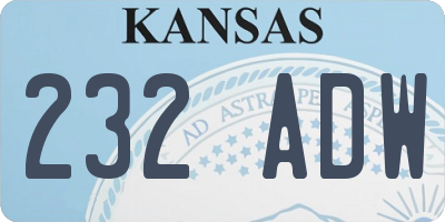 KS license plate 232ADW
