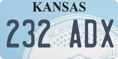 KS license plate 232ADX