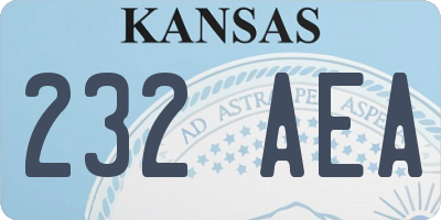 KS license plate 232AEA
