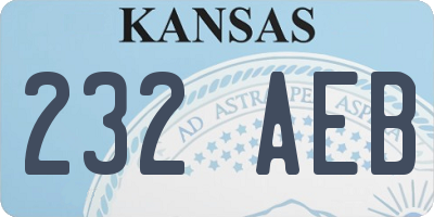 KS license plate 232AEB