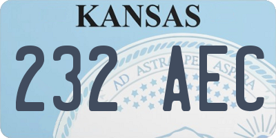 KS license plate 232AEC