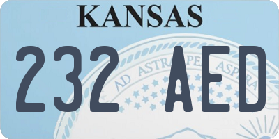 KS license plate 232AED