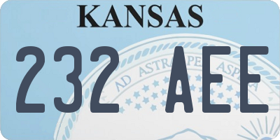 KS license plate 232AEE