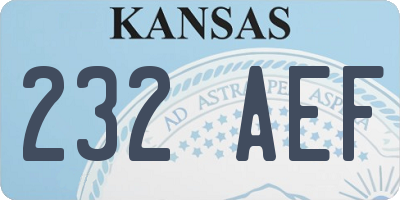 KS license plate 232AEF