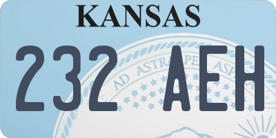 KS license plate 232AEH