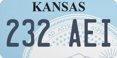 KS license plate 232AEI