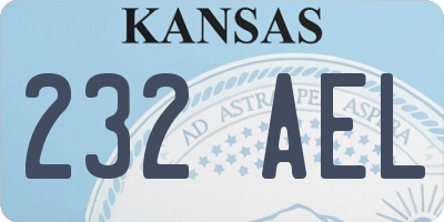 KS license plate 232AEL