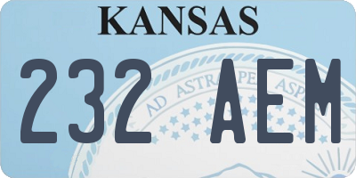 KS license plate 232AEM