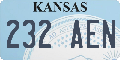 KS license plate 232AEN
