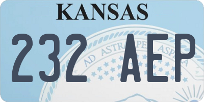 KS license plate 232AEP