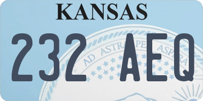 KS license plate 232AEQ