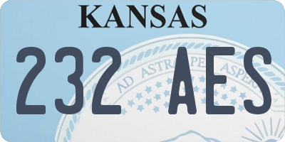 KS license plate 232AES