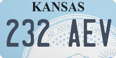 KS license plate 232AEV