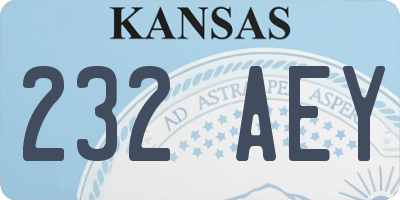KS license plate 232AEY
