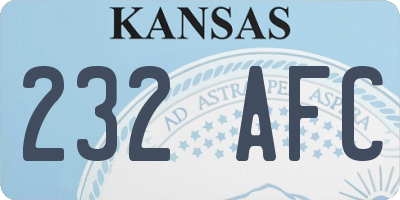 KS license plate 232AFC