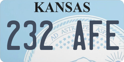 KS license plate 232AFE