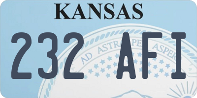 KS license plate 232AFI