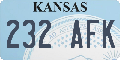 KS license plate 232AFK