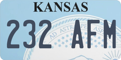 KS license plate 232AFM