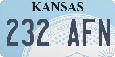 KS license plate 232AFN