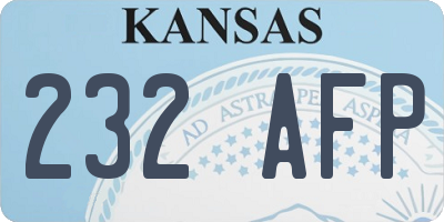 KS license plate 232AFP