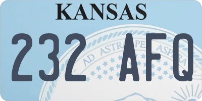KS license plate 232AFQ