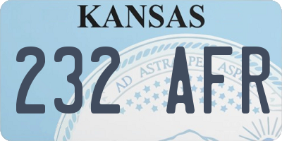 KS license plate 232AFR