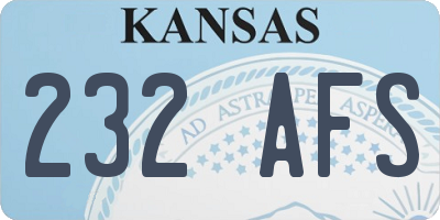 KS license plate 232AFS