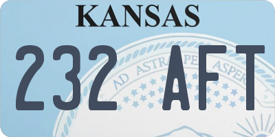 KS license plate 232AFT