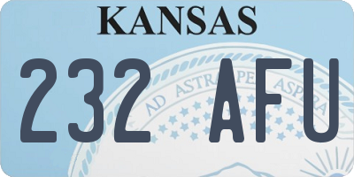 KS license plate 232AFU