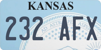 KS license plate 232AFX