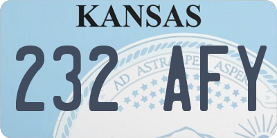 KS license plate 232AFY