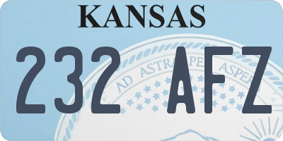 KS license plate 232AFZ