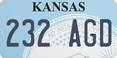 KS license plate 232AGD