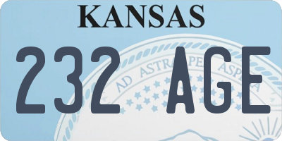 KS license plate 232AGE