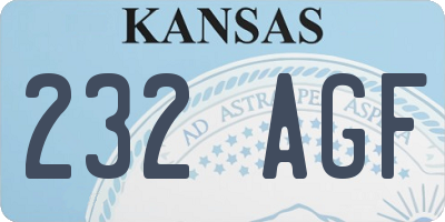 KS license plate 232AGF
