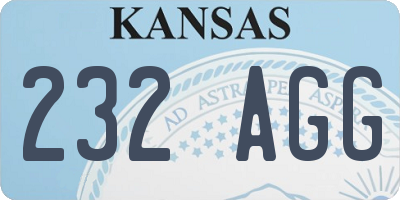 KS license plate 232AGG