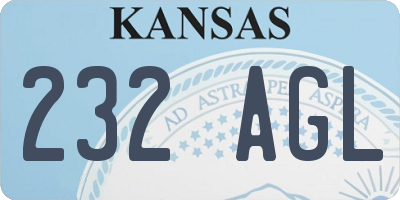 KS license plate 232AGL