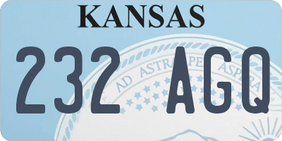 KS license plate 232AGQ
